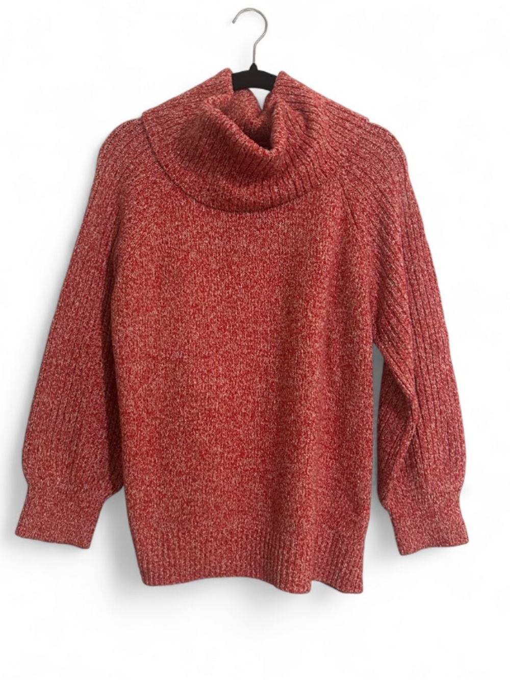 Cottagecore Red Marled Knit Turtleneck Chunky Pullover Sweater Autumncore XL